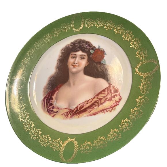 Vienna Style Other - Royal Vienna Style Hand Painted Signed Portrait Cabinet Plate Beehive Mark